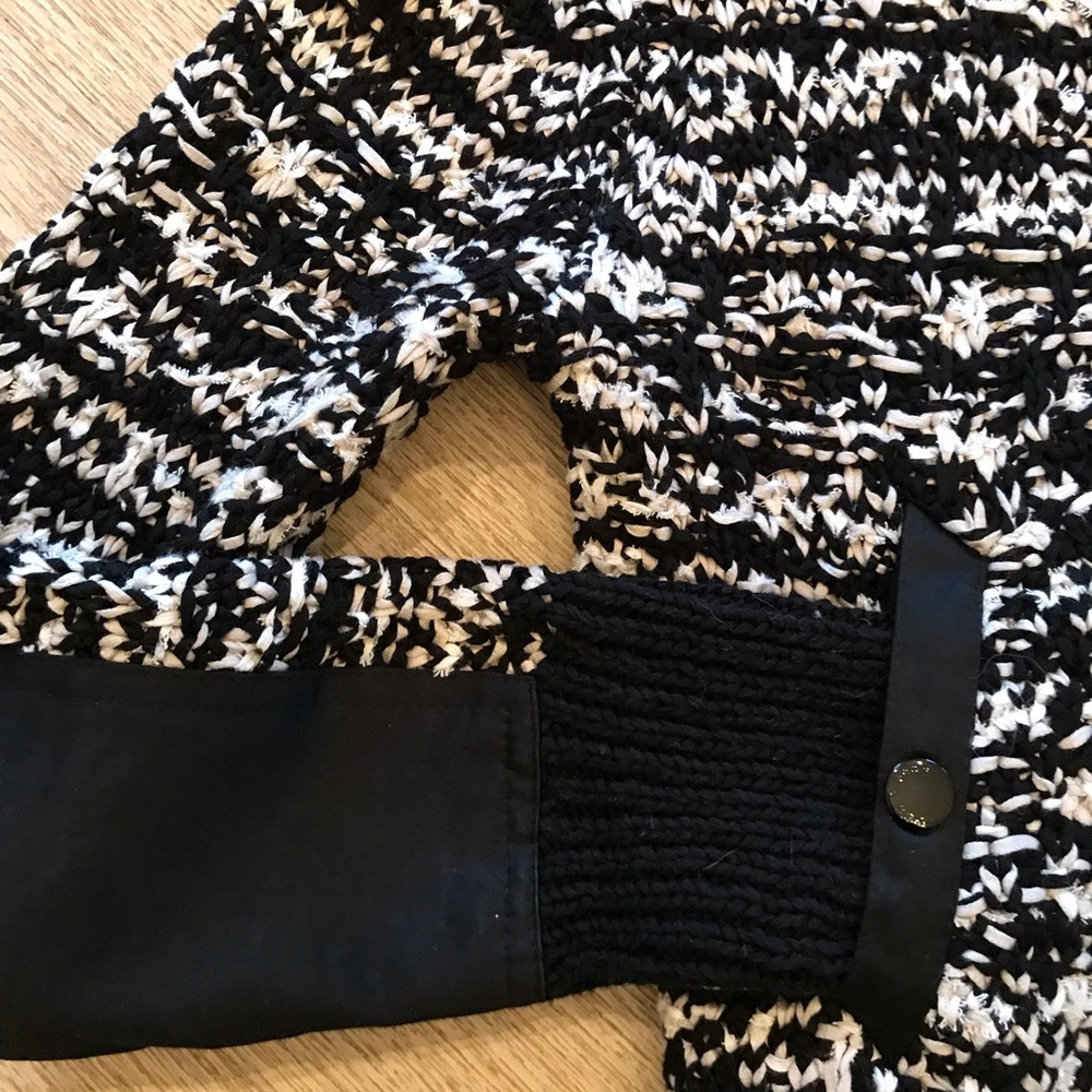 Rag & Bone Viola Black And White Ribbon Knit Sweater Jacket Zipper - Picture 7 of 15